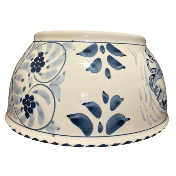 BLUE CRAB BAY CO BLUE CRAB DEEP MIXING BOWL 10” x 5” Hand Painted In Thailand - Picture 8 of 16